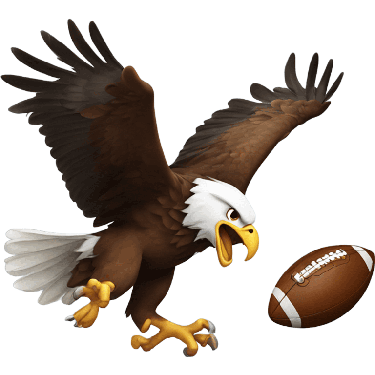 Eagle catching a football emoji