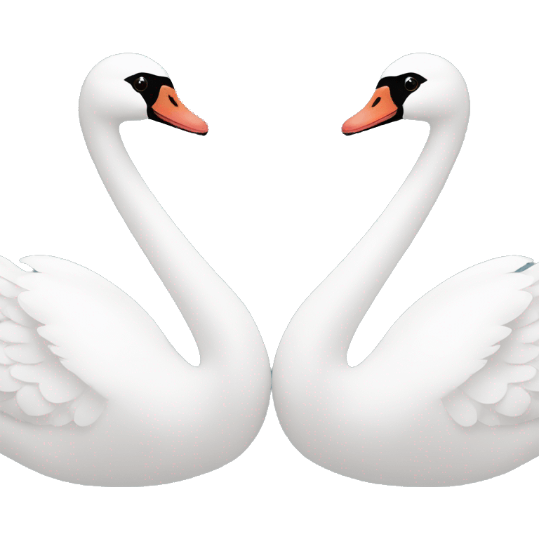 2 cygnes qui font un cœur avec leur bec emoji