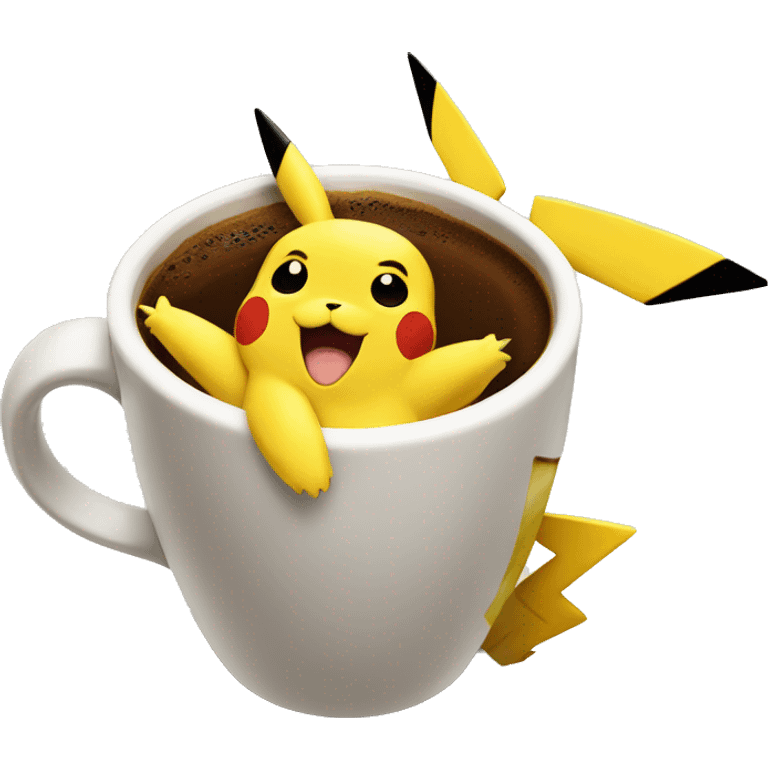 Pikachu coffee emoji