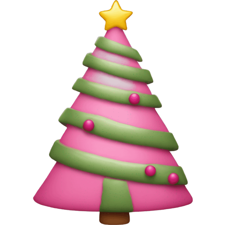 Pink cut Christmas tree emoji