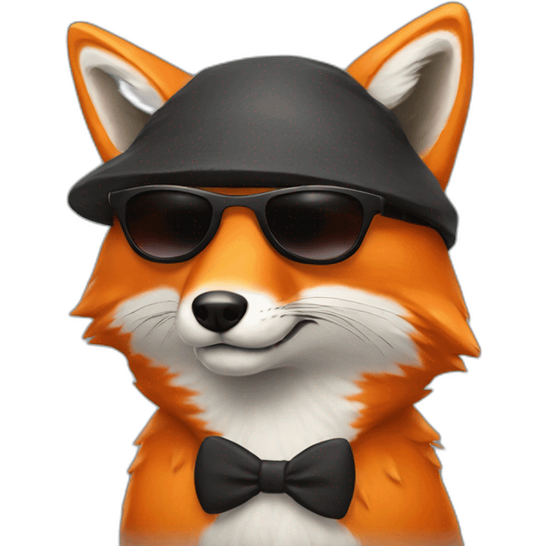 Orange Fox wearing black sunglasses emoji