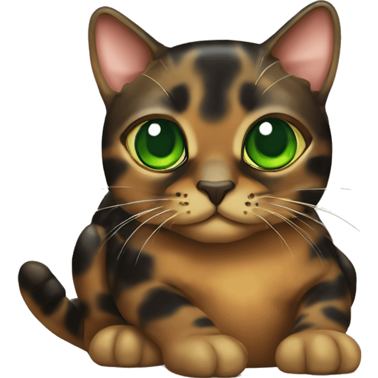 Tortoise shell cat with green eyes emoji emoji