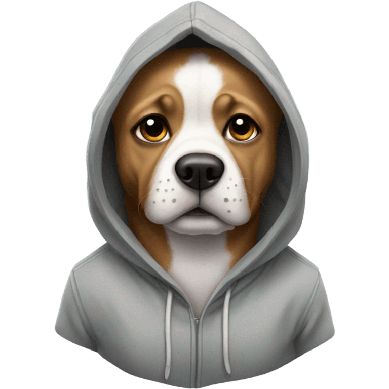 Dog wearing hoodie emoji