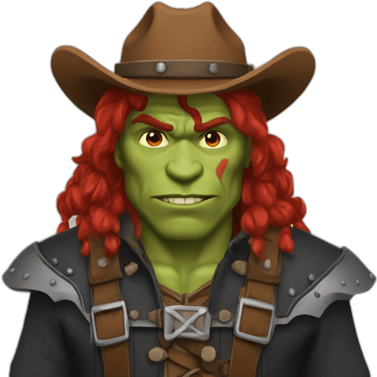 Cowboy half "orc with red hair" emoji