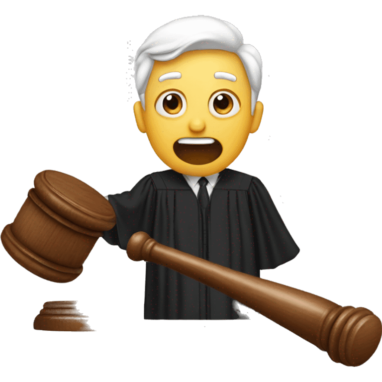 surprised judge with gavel emoji