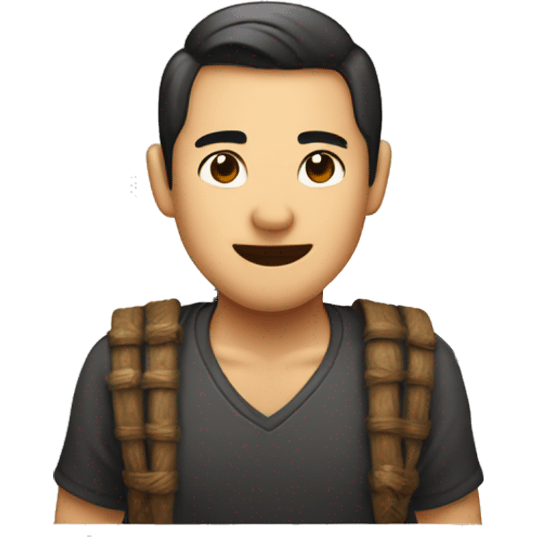 Hombre con rasgos asiaticos marcados emoji