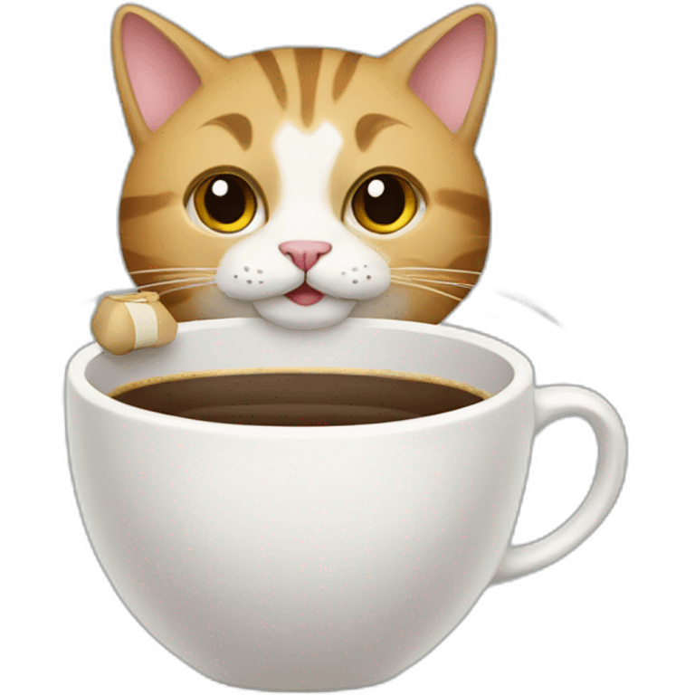 cat with coffee emoji