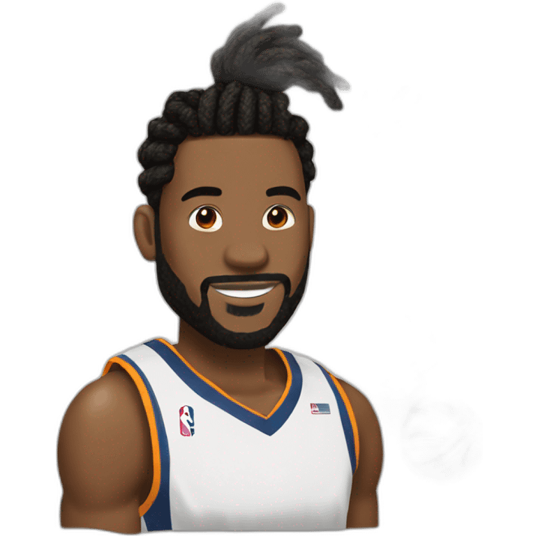 Kevin Punter with braids basketball emoji