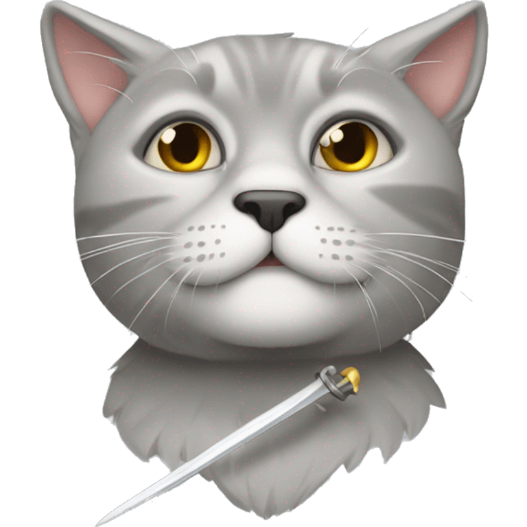 Graue Katze mit Sabber emoji