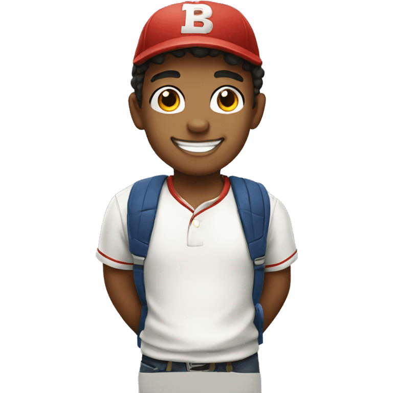 smiling boy in baseball cap emoji