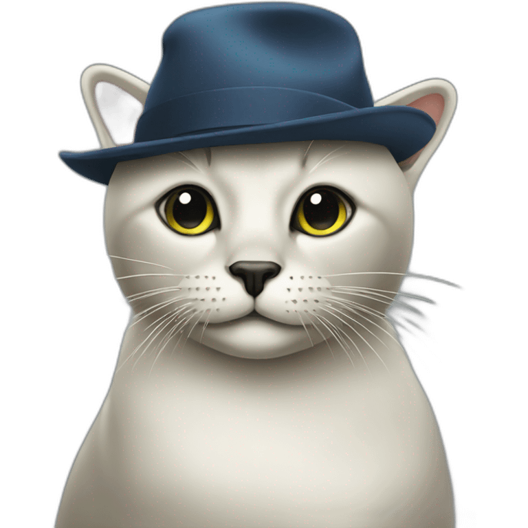 A seal with a cat hat emoji