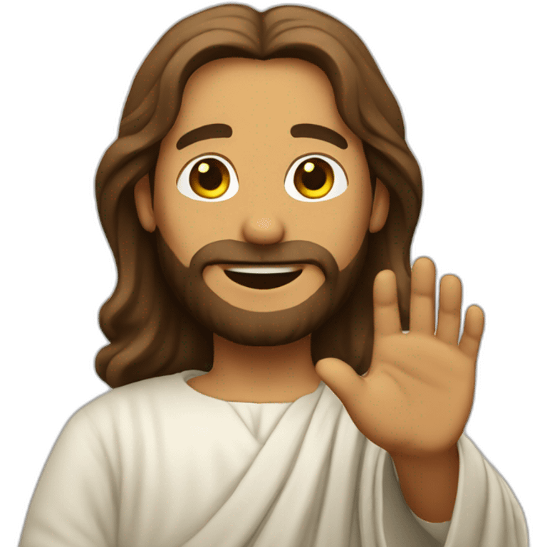 Jesus waving emoji