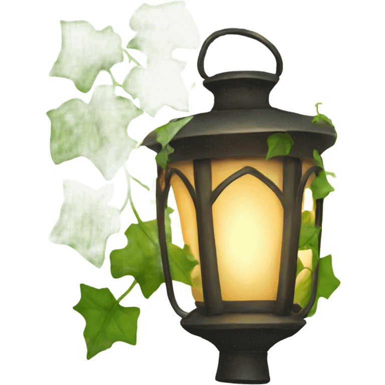 Lit lantern with ivy emoji