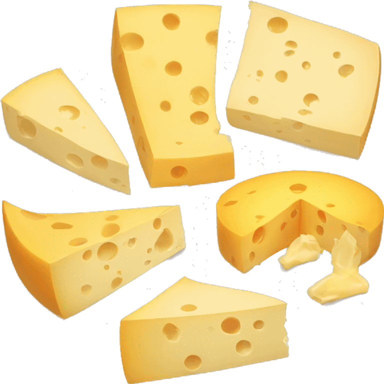 different cheeses with hidden faces on a plate emoji