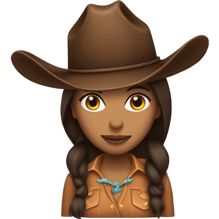 brunette cowgirl hat emoji