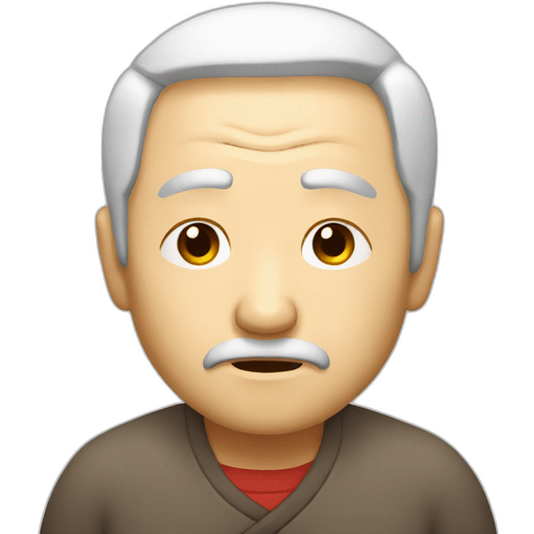 Chinese old guy very sleepy emoji