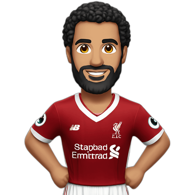 Mohammed Salah with liverpool shirt emoji