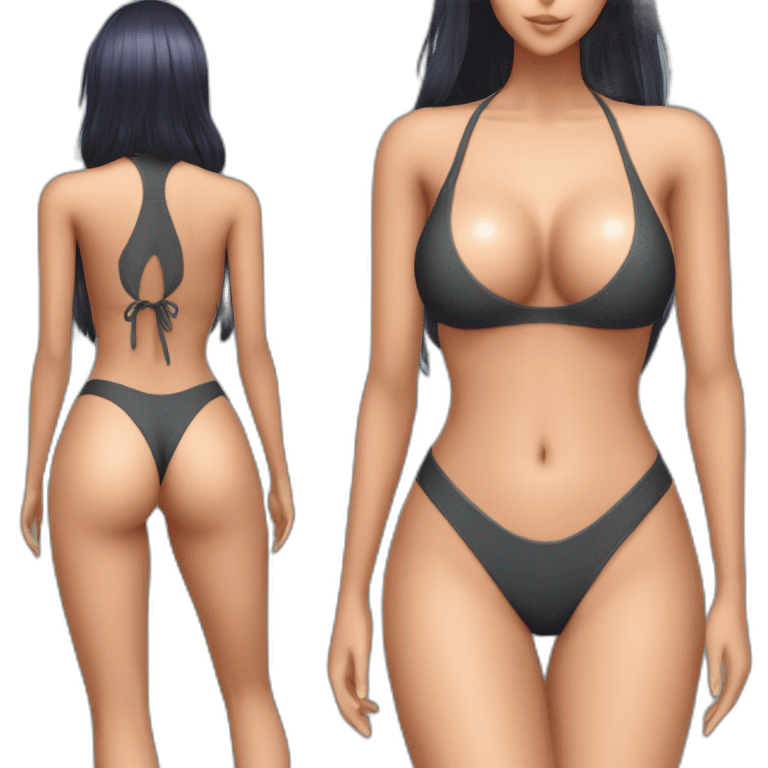 nico robin full body pawg micro swimsuit back focus emoji