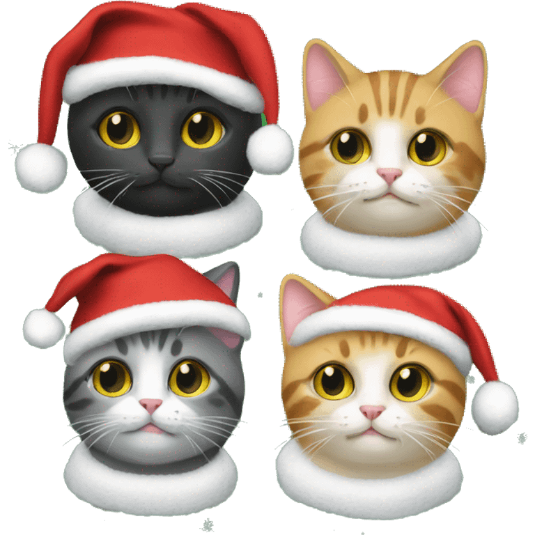 5 cats in christmas sweaters emoji