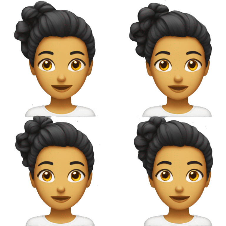 Cara branco cabelo preto emoji