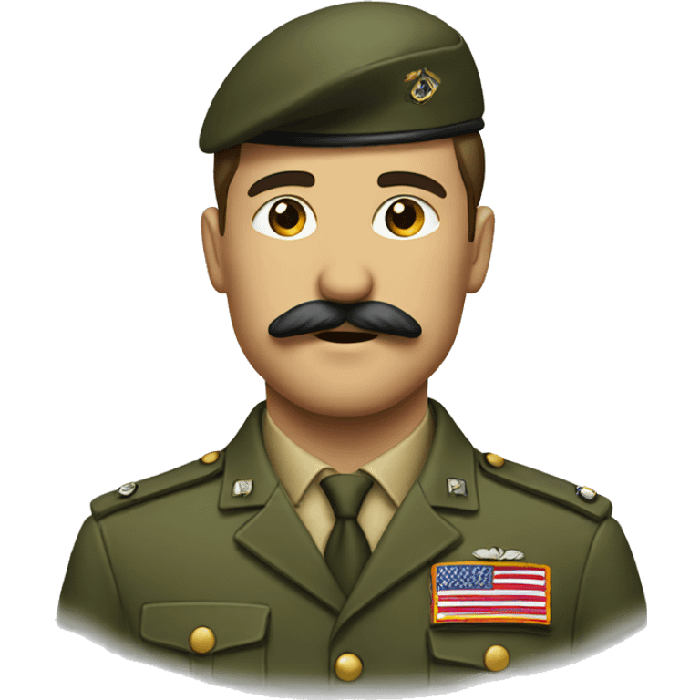 Man with mustache and in military gear  emoji