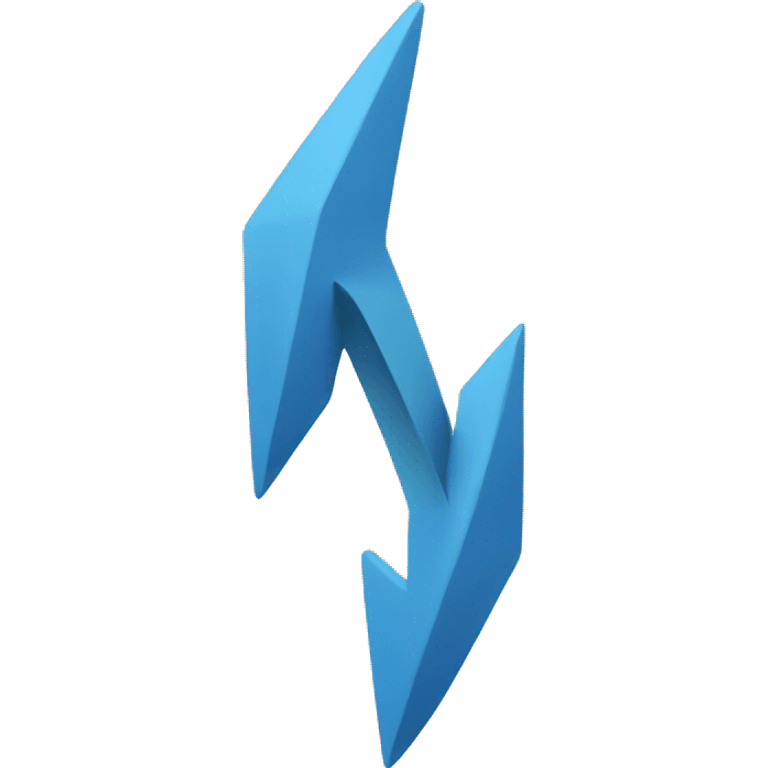 a blue arrow that has one root but divides into three different ends emoji