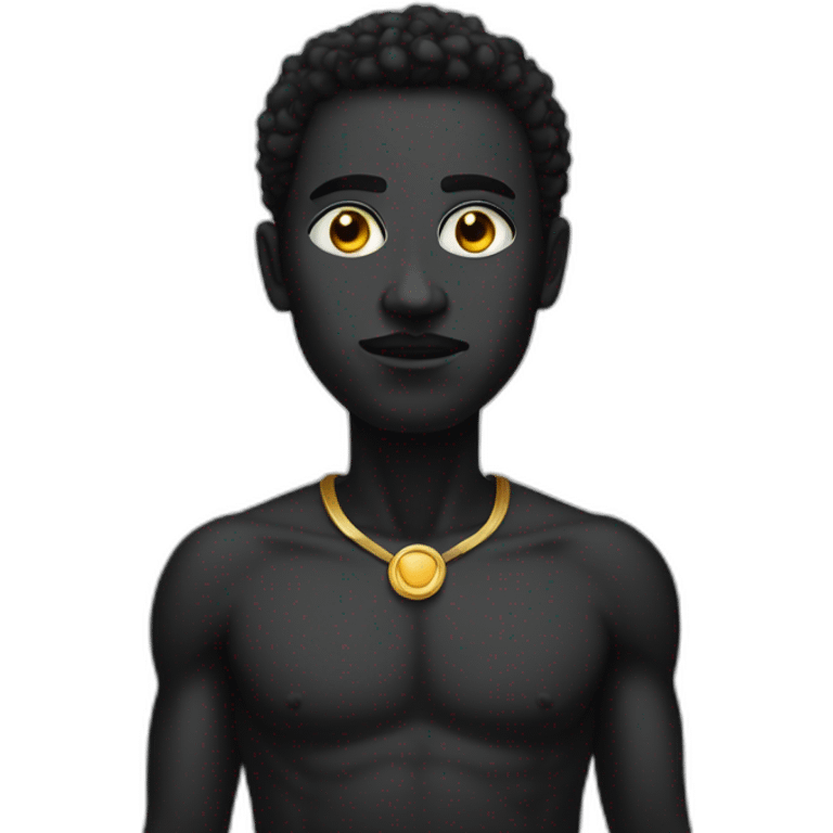 black themed god with blank eyes emoji