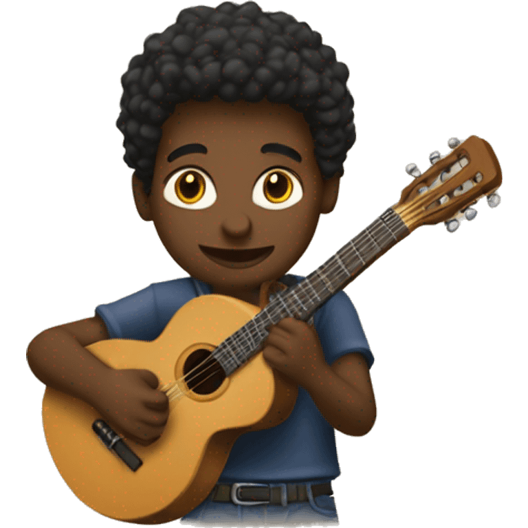 Jovem negra tocando cavaquinho emoji