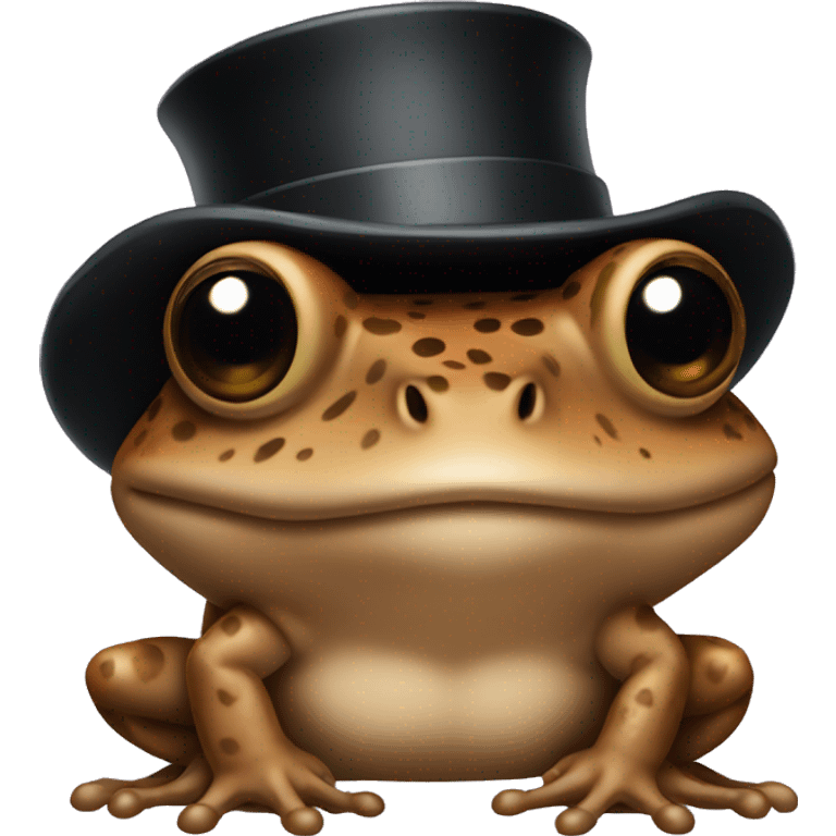 brown toad with a tophat emoji