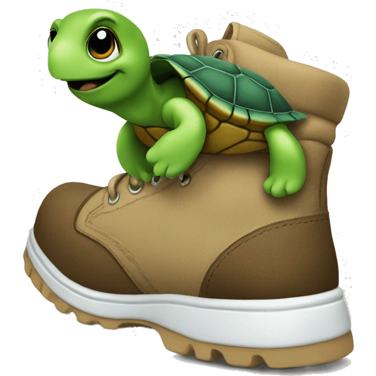 Turtle into a shoe emoji