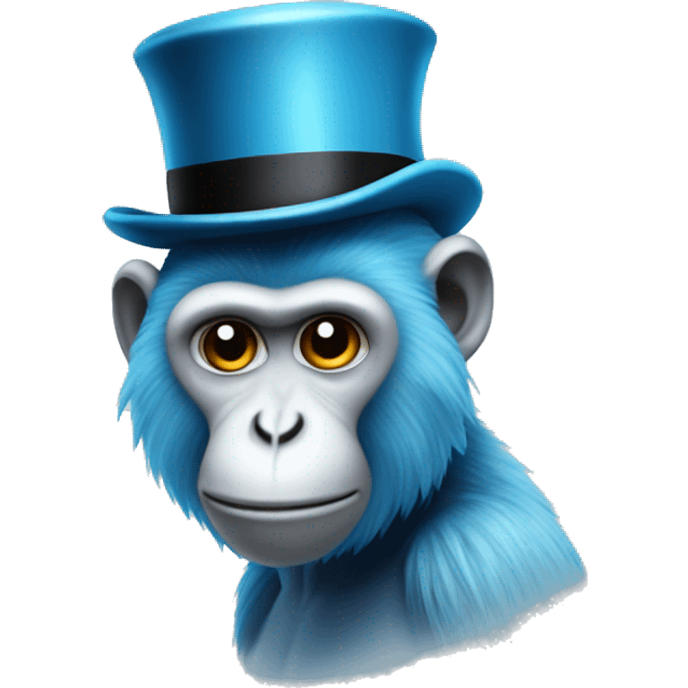 A light blue monkey with a tophat emoji