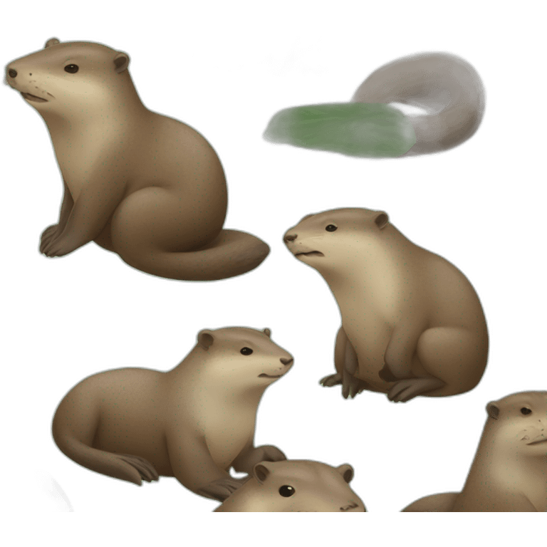 loutre sur capibara sur tortue emoji