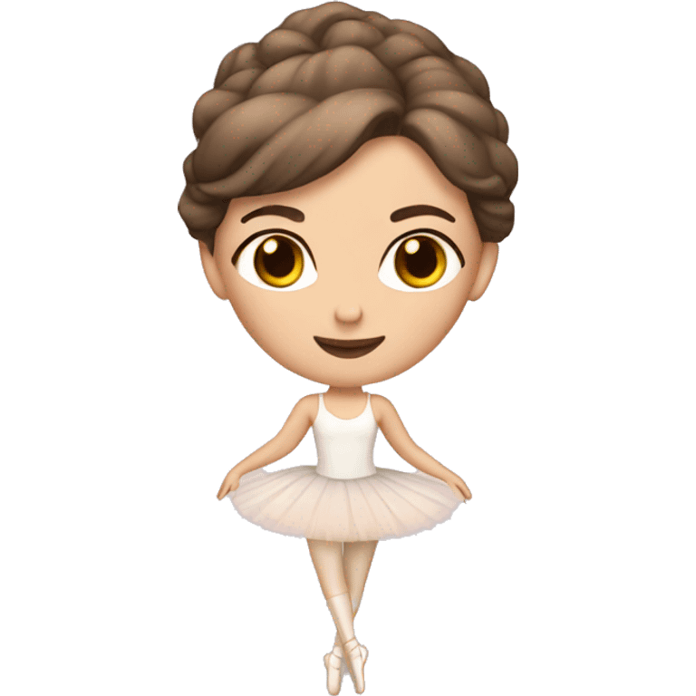 Brown haired white skin ballerina emoji