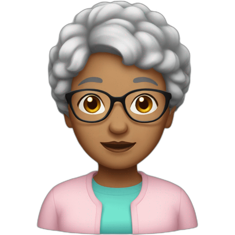 Grandma short black hair emoji