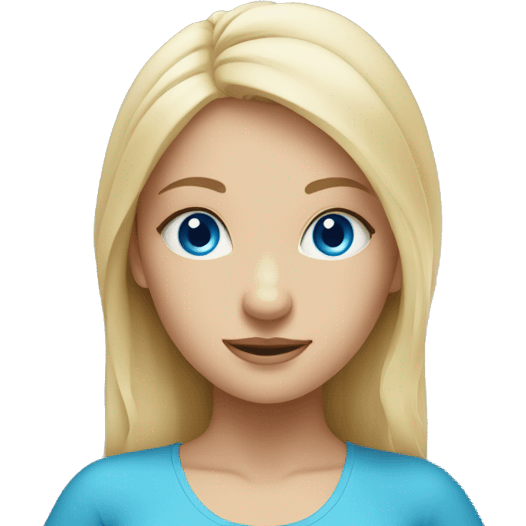 Yoga blonde girl with blue eyes  emoji