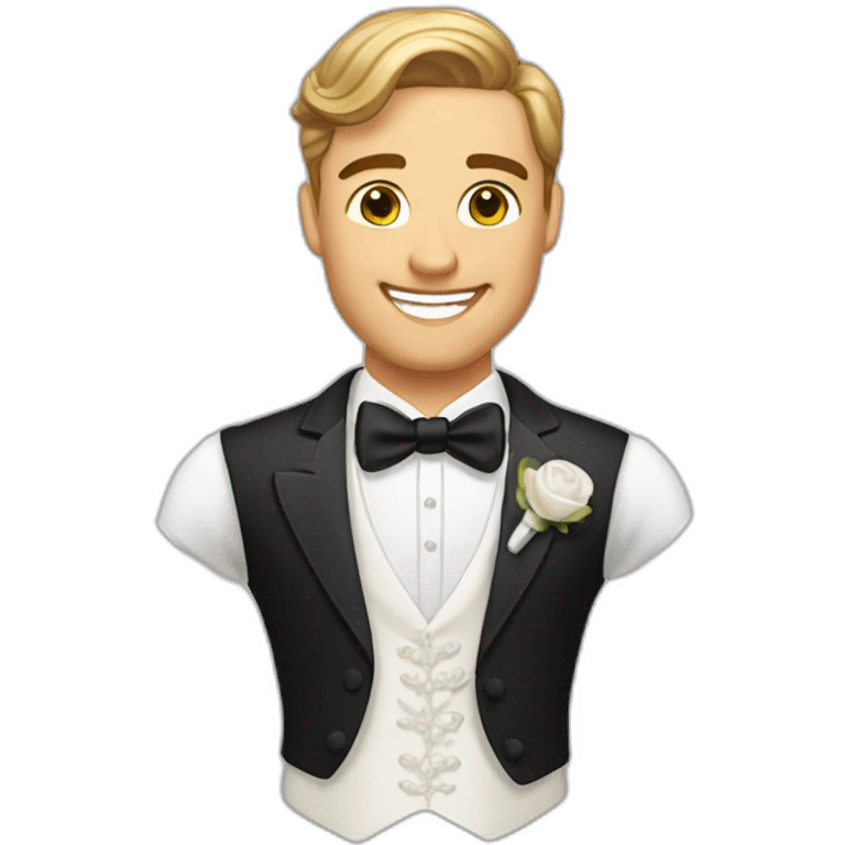 A happy, fun, goodlooking bridegroom emoji