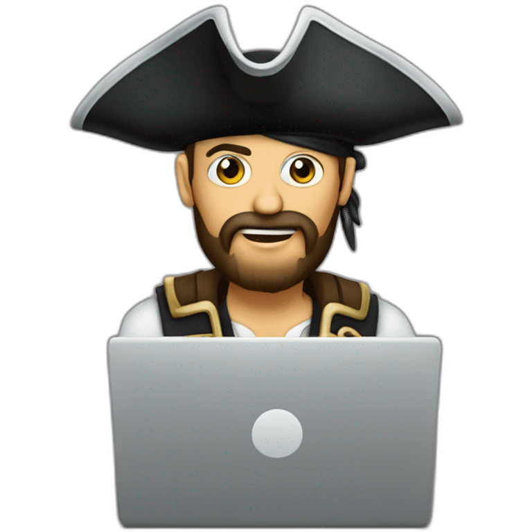 pirate on computer emoji