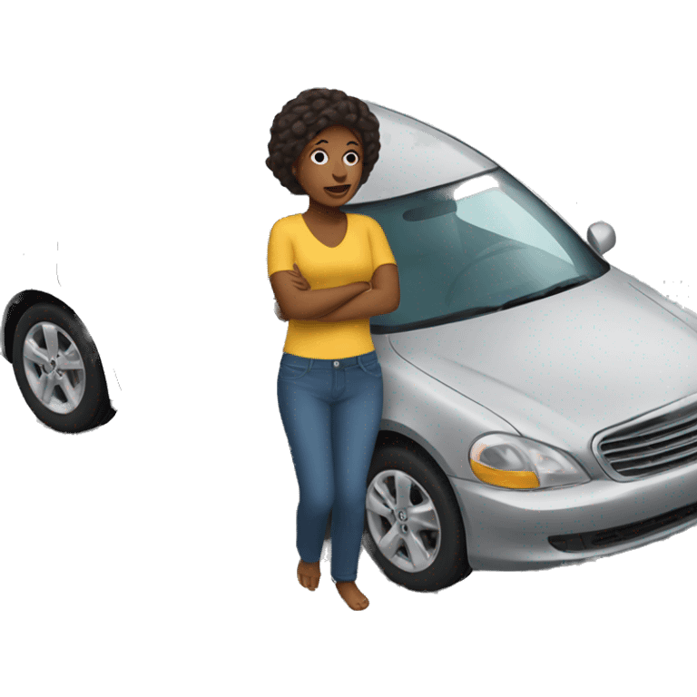 woman coming out of a car emoji