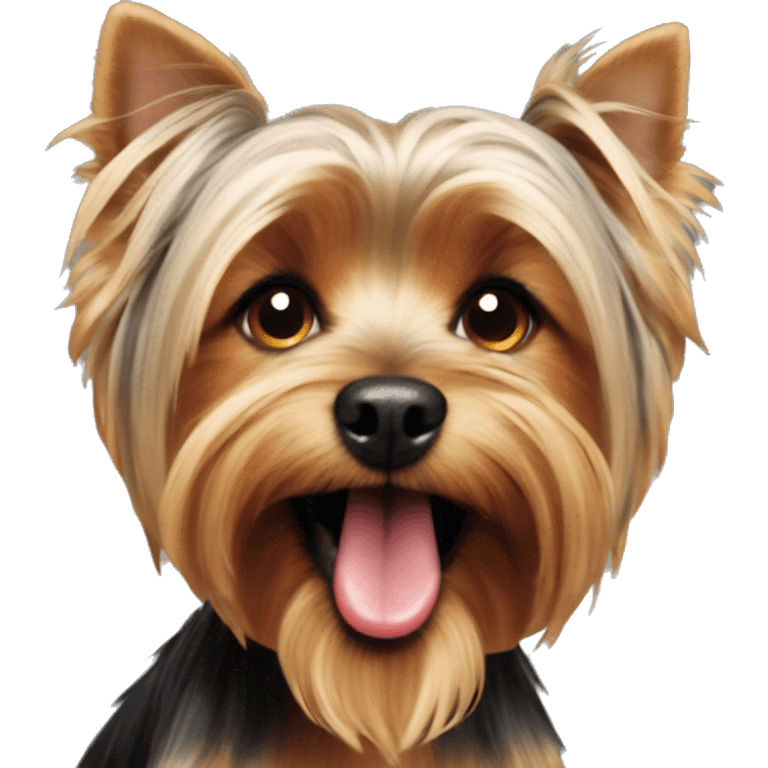 Yorkshire terrier dog with tounge out cute emoji