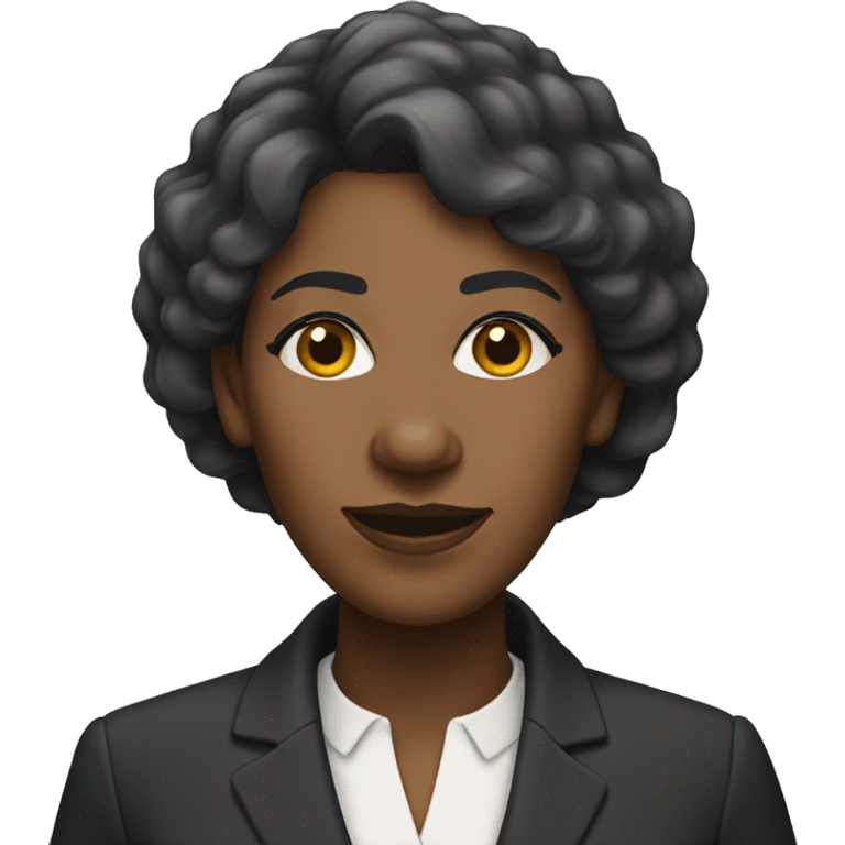 A  middle-aged  black  woman  dressed  in  a  suit. emoji