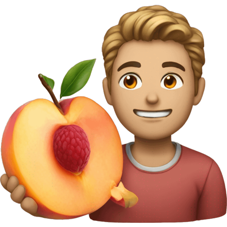 Boyfriend eating peach emoji