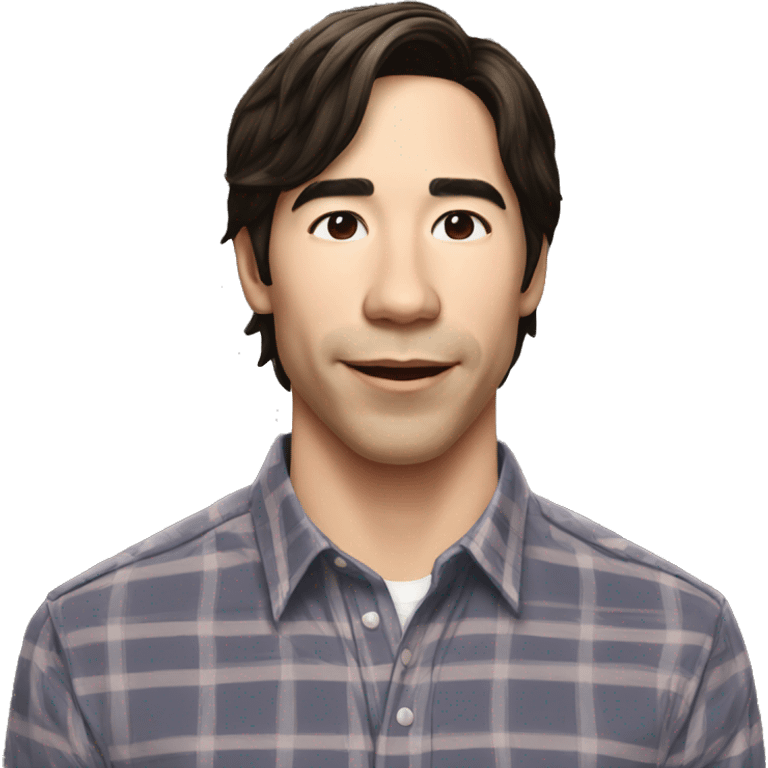 Justin Long wearing shirt emoji