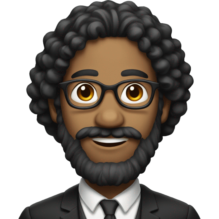 rabbi with black hair and long curls emoji