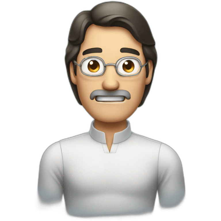 Steven jobs yelling to a girl emoji