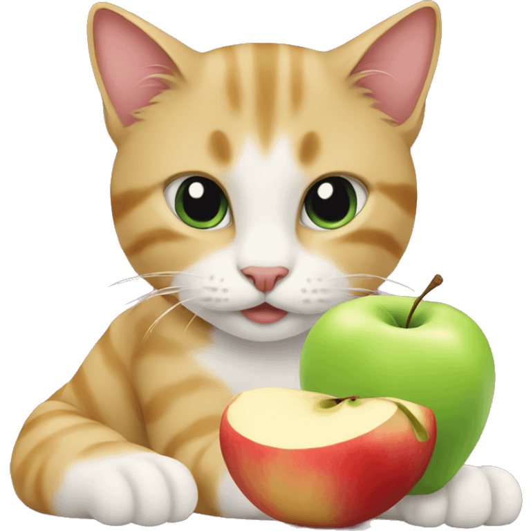 Cat eat Apple emoji