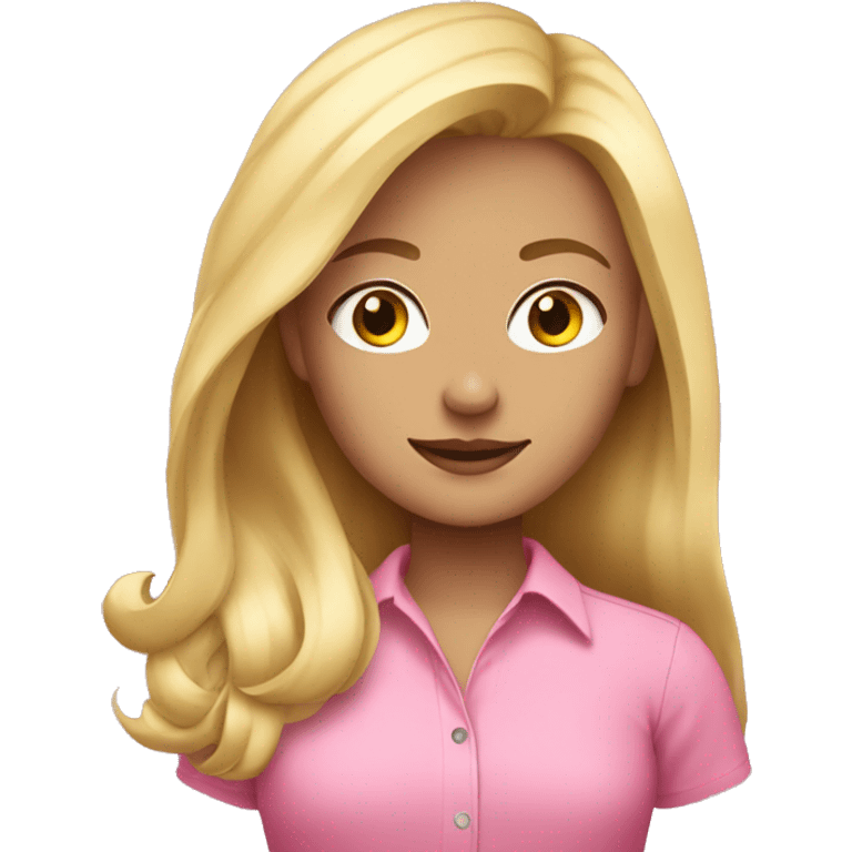 blonde girl with pink shirt emoji