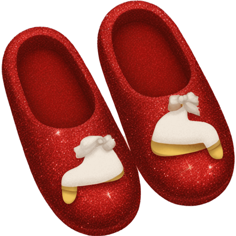 Red glittery slippers   emoji