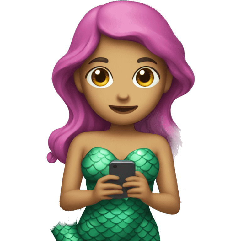 Mermaid holding shell phone emoji