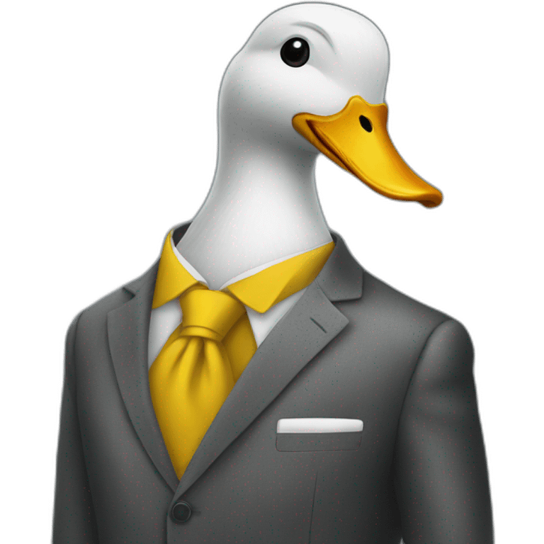 duck on suit working emoji