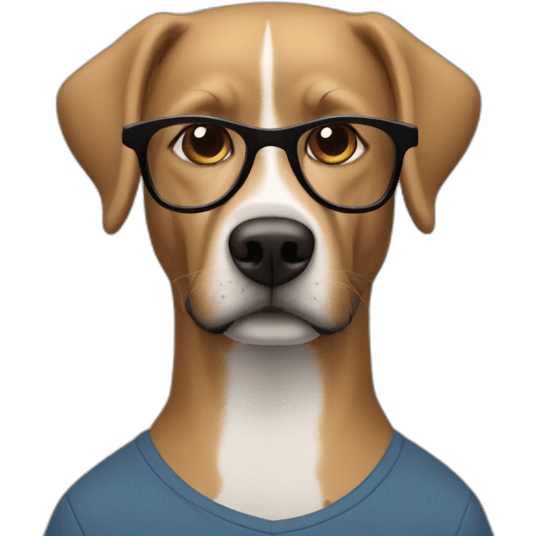 white man light Brown Hair and glasses with a black lab dog emoji